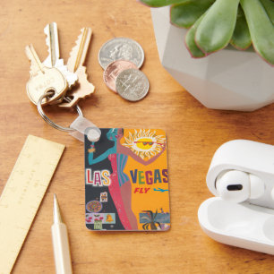 Klassieke Las Vegas gokken reisposter kunst Sleutelhanger