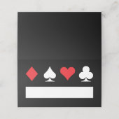 Klassieke Las Vegas Place Card Rood op Wit op Zwar Plaatskaartje (Buitenkant ongevouwen)