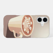 Klassieke Latte Art iPhone 16 Hoesje (Achterkant horizontaal)