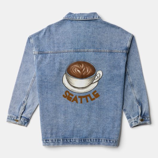 Klassieke Latte Shop Barista Denim Jacket (Achterkant)