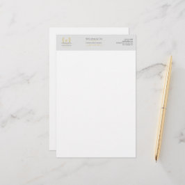 Klassieke laurel krans grijs goud monogram briefpapier