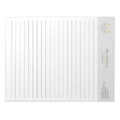 Klassieke laurel krans grijs goud monogram notitieblok (Voorkant)