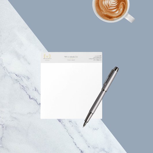 Klassieke laurel krans grijs goud monogram notitieblok