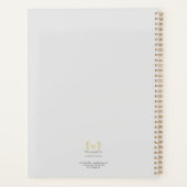 Klassieke laurel krans grijs goud monogram planner (Achterkant)