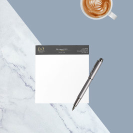 Klassieke laurel krans zwart goud monogram notitieblok