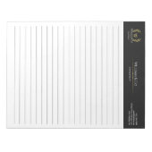 Klassieke laurel krans zwart goud monogram notitieblok (Voorkant)