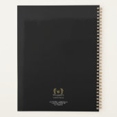 Klassieke laurel krans zwart goud monogram planner (Achterkant)
