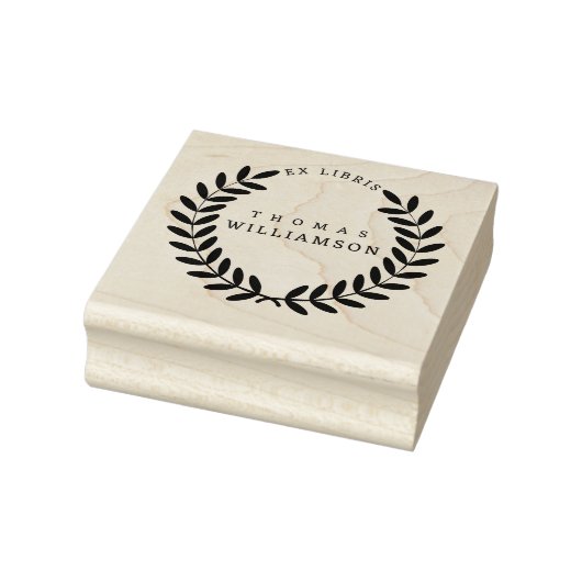 Klassieke Laurel WreatCustom Name Ex Libris Book Rubberstempel (Stempel)