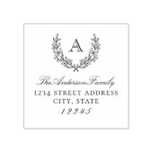 Klassieke Laurel Wreater Monogram Return Address Rubberstempel (Afrduk)