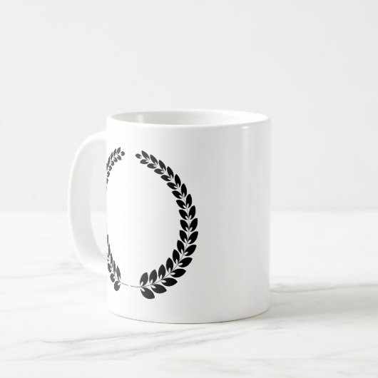 Klassieke lauwerkrans overwinning en prestatie. koffiemok (Voorkant links)