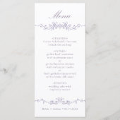 Klassieke lavendel bloemenslag bruiloft menu (Voorkant)