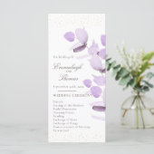 Klassieke Lavendel Eucalyptus Glitter Huwelijk Programmakaart (Staand voorkant)