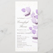 Klassieke Lavendel Eucalyptus Glitter Huwelijk Programmakaart (Voorkant)