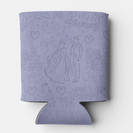 Klassieke Lavendel Hand getekend Schets Wedding Fa Blikjeskoeler (Achterkant)