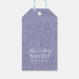 Klassieke Lavendel Hand Getrokken Wedding Schets A Cadeaulabel