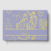 Klassieke Lavendel Hand Getrokken Wedding Schets A Gastenboek (Voorkant)