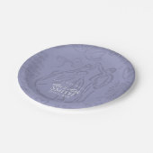 Klassieke Lavendel Hand Getrokken Wedding Schets A Papieren Bordje (Gekanteld)