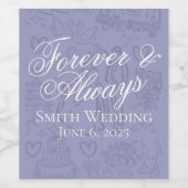 Klassieke Lavendel Hand Getrokken Wedding Schets A Wijn Etiket (Enkel label)