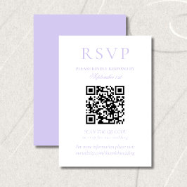 Klassieke Lavendel Minimalistische Trouw-QR-code RSVP Kaartje