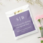 Klassieke Lavendel Monogram Bruiloft Favor Bag Bedankzakje (Gezegeld)