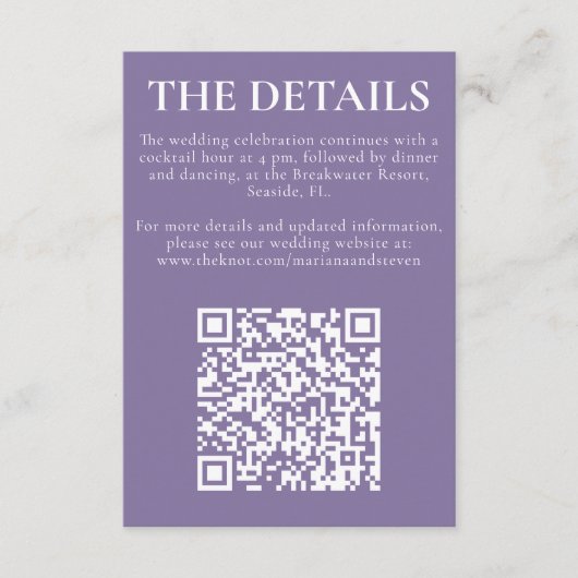 Klassieke Lavendel Monogram Envelopkaart Informatiekaartje (Voorkant)