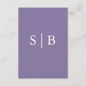 Klassieke Lavendel Monogram Envelopkaart Informatiekaartje (Achterkant)