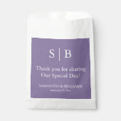 Klassieke lavendel monogram trouwgunstzak bedankzakje (Voorkant)