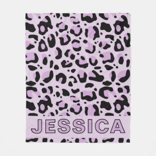 Klassieke lavendel roze luipaardprint fleece deken