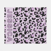 Klassieke lavendel roze luipaardprint fleece deken (Voorkant (Horizontaal))