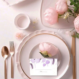 Klassieke lavender Eucalyptus Glitter Wedde Place Plaatskaartje