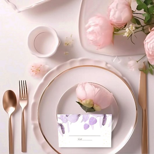 Klassieke lavender Eucalyptus Glitter Wedde Place Plaatskaartje