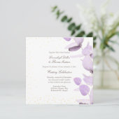 Klassieke lavender Eucalyptus Glitter Wedding Invi Kaart (Staand voorkant)