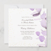 Klassieke lavender Eucalyptus Glitter Wedding Invi Kaart (Voorkant)