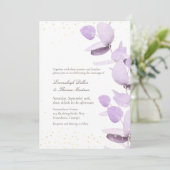 Klassieke lavender Eucalyptus Glitter Wedding Invi Kaart (Staand voorkant)