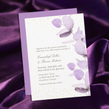 Klassieke lavender Eucalyptus Glitter Wedding Invi