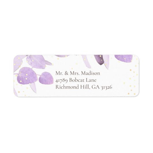 Klassieke lavender Eucalyptus Return Address Label (Voorkant)