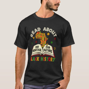 Klassieke Lees over Zwarte Geschiedenis Kente Afri T-shirt