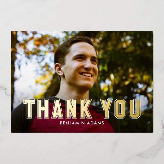 Klassieke, leesbare platte FOLIE Afstudeerder Hart Folie Uitnodiging (Voorkant)