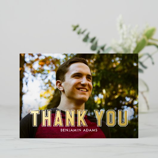 Klassieke, leesbare platte FOLIE Afstudeerder Hart Folie Uitnodiging (Staand Voorkant)