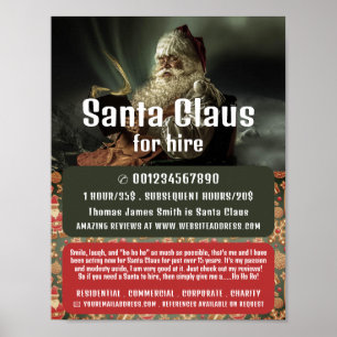 Klassieke leeskerstman, Santa Claus Entertainer Poster