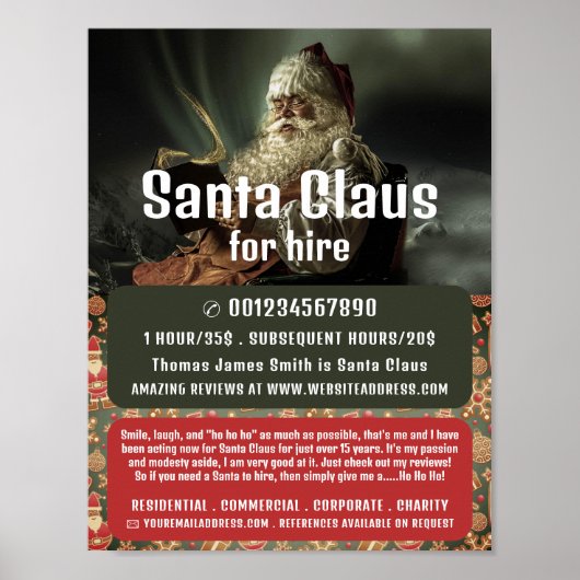 Klassieke leeskerstman, Santa Claus Entertainer Poster (Voorkant)