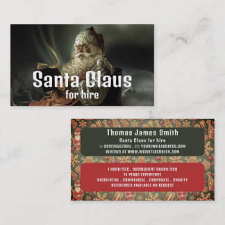 Klassieke leeskerstman, Santa Claus Entertainer Visitekaartje
