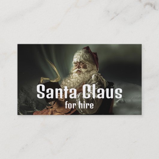 Klassieke leeskerstman, Santa Claus Entertainer Visitekaartje (Voorkant)