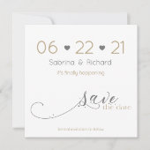 Klassieke legant minimalistisch Gold Grey Save the Kaart (Voorkant)