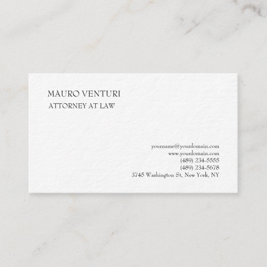 Klassieke legant Plain Professional Minimalist Visitekaartje (Voorkant)