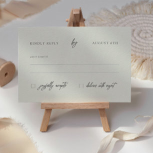Klassieke legante kalligrafie Ivory Wedding RSVP-a RSVP Kaartje