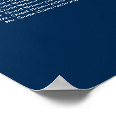 Klassieke legante marineblauw-bruiloft poster (Hoek)