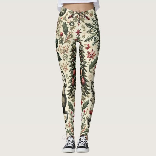 Klassieke Leggings met kerstthema - feestelijke st (Voorkant)