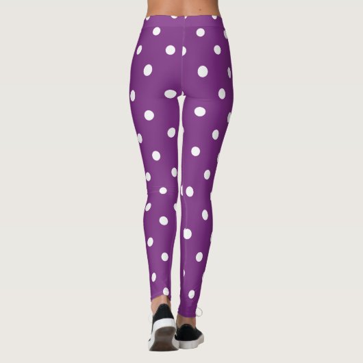 Klassieke Leggings van de Dot van de Polka - Paars (Achterkant)