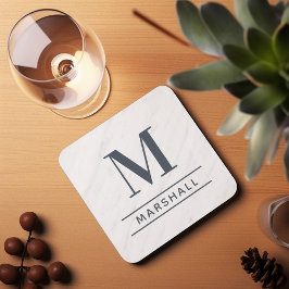 Klassieke leigrijze serif monogramnaam bier onderzetter